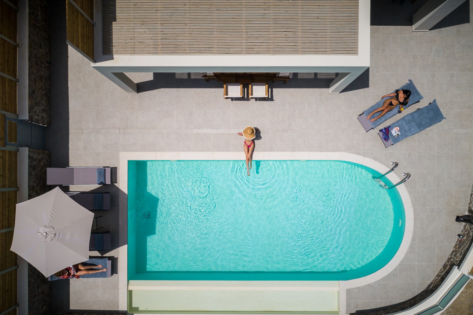 Aerial view of the pool